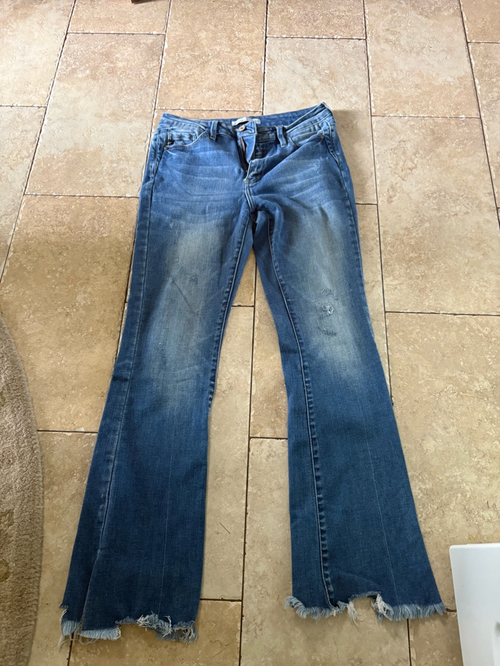 KanCan Medium Blue Faded Flared Jeans